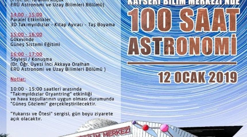 Kayseri Bilim Merkezinde 100 saat astronomi