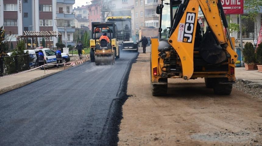 Ordu’da caddeler asfaltlanıyor