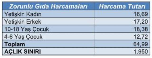 BİSAM: Aralık'ta açlık sınırı yüzde 1.77 artışla 1,950 lira