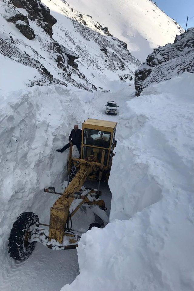 Gümüşhane’de çığ nedeniyle kapanan köy yolu ulaşıma açıldı