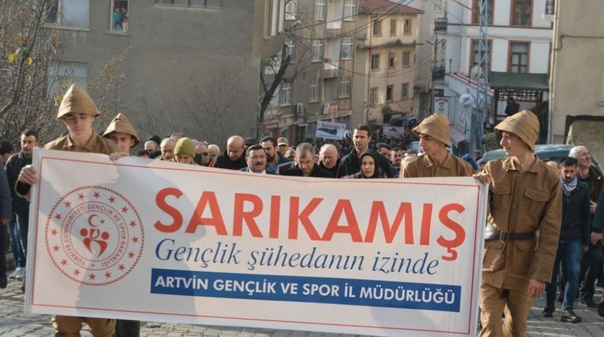 Artvin Sarıkamış şehitleri i&ccedil;in y&uuml;r&uuml;d&uuml;