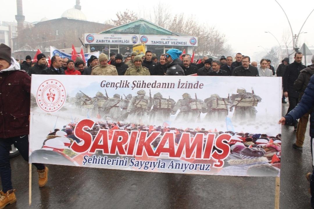 Ağrı&rsquo;da Sarıkamış şehitleri anma y&uuml;r&uuml;y&uuml;ş&uuml;
