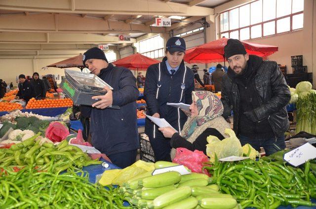 Kapalı pazarda ölçü ve tartı aletleri denetimi yapıldı