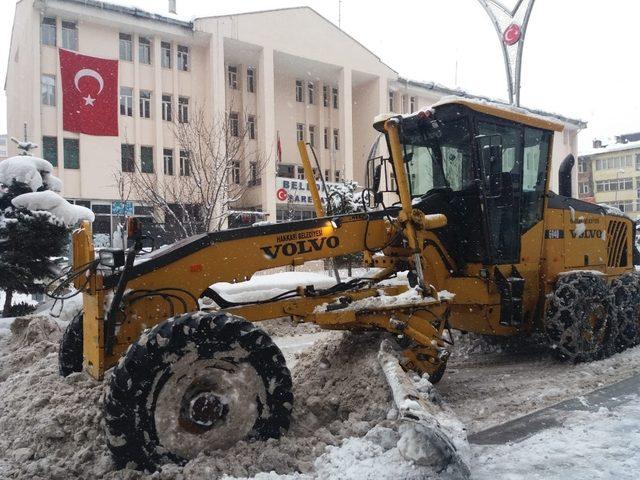 Hakkari’de karla mücadele çalışması