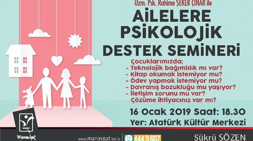 Manavgat&rsquo;ta &lsquo;Ailelere Psikolojik Destek Semineri&rsquo;