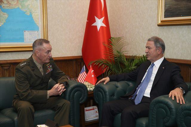 Milli Savunma Bakanı Akar, ABD Genelkurmay Başkanı Dunford'u kabul etti
