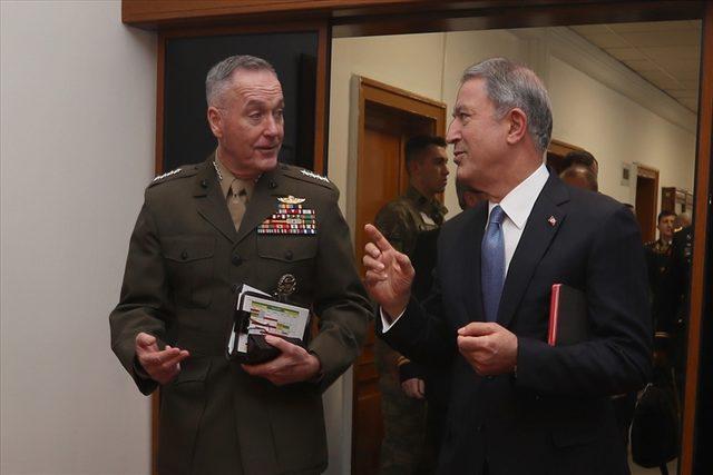 Milli Savunma Bakanı Akar, ABD Genelkurmay Başkanı Dunford'u kabul etti