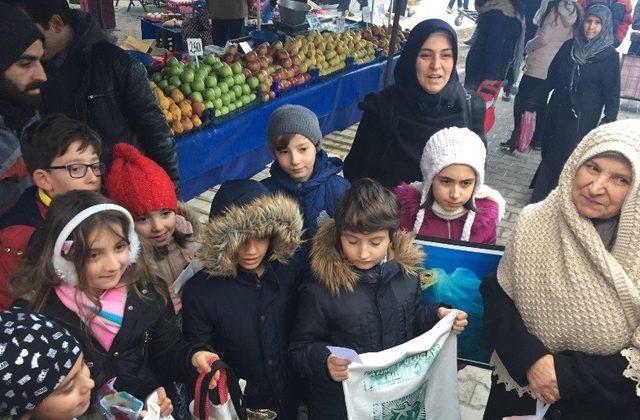 Tavşanlı Ahmet Uluçay Bilim ve Sanat Merkezi öğrencilerinden ’poşet kullanmıyoruz’ etkinliği