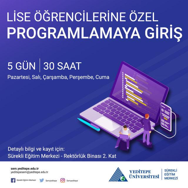 Yeditepe Üniversitesi, liselilere ‘Programlamaya Giriş Eğitimi’ verecek