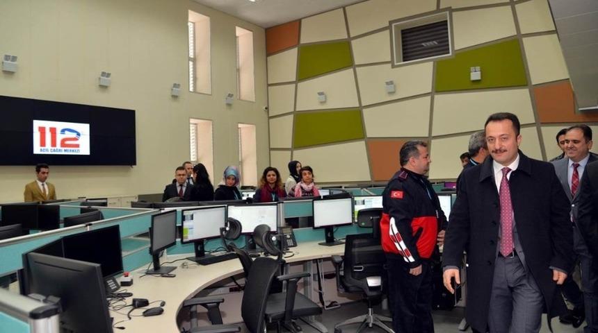 Vali Şent&uuml;rk&rsquo;ten 112 Acil &Ccedil;ağrı Merkezi&rsquo;nde inceleme