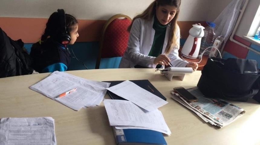 Tutak&rsquo;ta &ouml;ğrencilere işitme testi yapıldı
