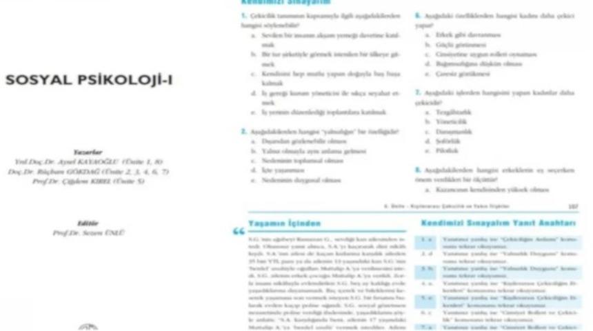 Açıköğretim kitabında cinsiyetçi sorular: Aşağıdakilerden hangisi kadını çekici yapar?
