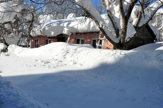 Bitlis’te tek katlı evler kara gömüldü