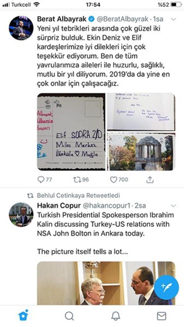 Bakan Albayrak’tan, Milaslı öğrenciye teşekkür