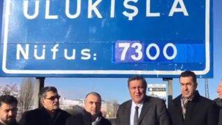 Niğde Ulukışla'da nüfus tabelası değişti! CHP'li vekilden olay sözler