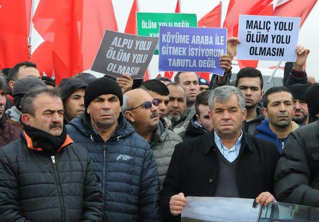 Eskişehir'de 'ölüm yolu' eylemi