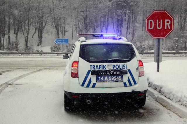 Bolu Dağı'nda yoğun kar yağışı