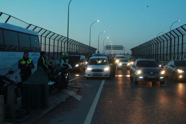 Haliç Köprüsü'ndeki kaza trafik yoğunluğuna neden oldu