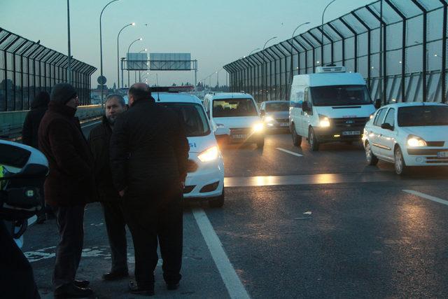 Haliç Köprüsü'ndeki kaza trafik yoğunluğuna neden oldu