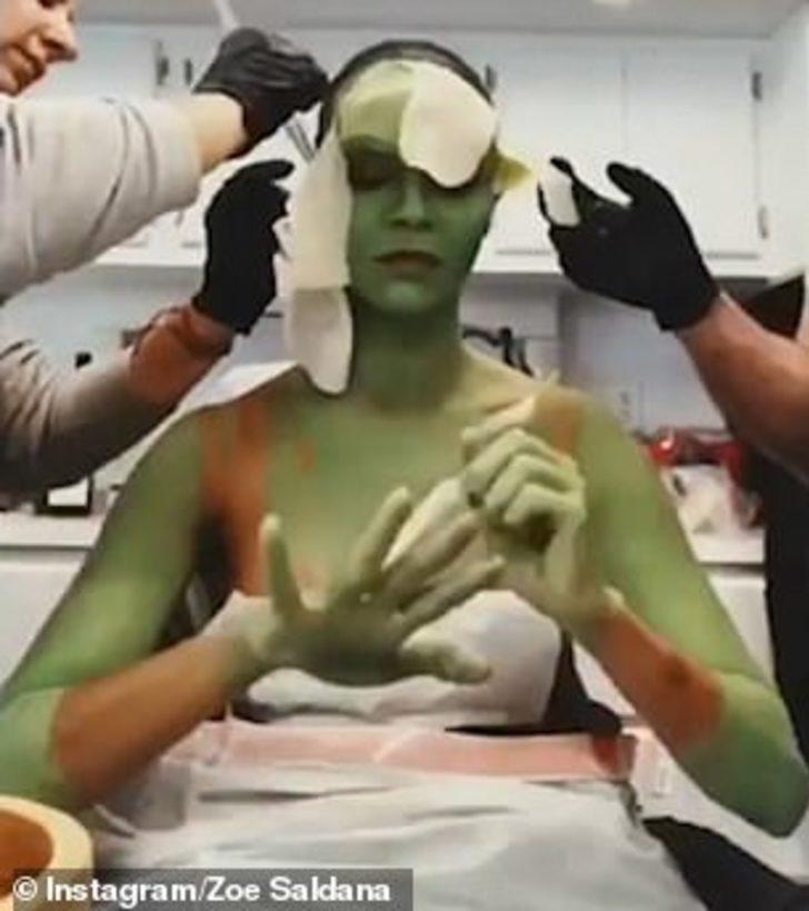 Zoe Saldana’nın adım adım Gamora’ya dönüşümü G5