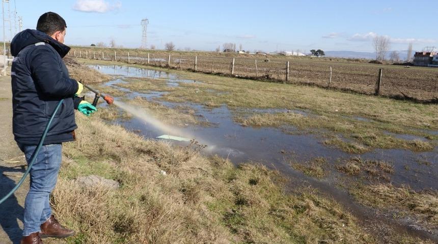 Su basan mahalleler dezenfekte ediliyor