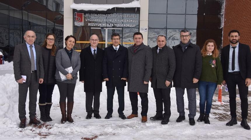 Başkan Bakıcı, Kaymakam Yaman ve Rekt&ouml;r Taş ile bir araya geldi