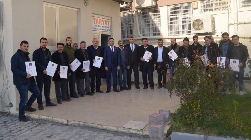 Siirtli üreticilere organik tarım sertifikası verildi