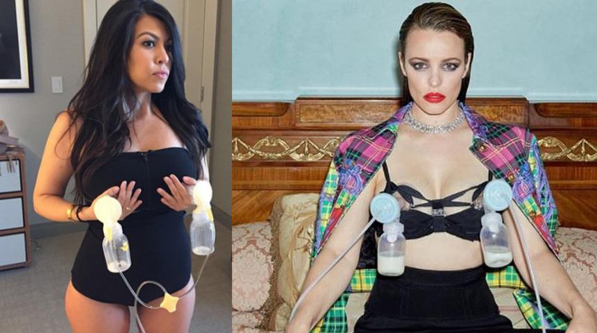 Emzirme akımı yerini s&uuml;t sağma pozlarına bıraktı! Yeni trend tartışma yarattı