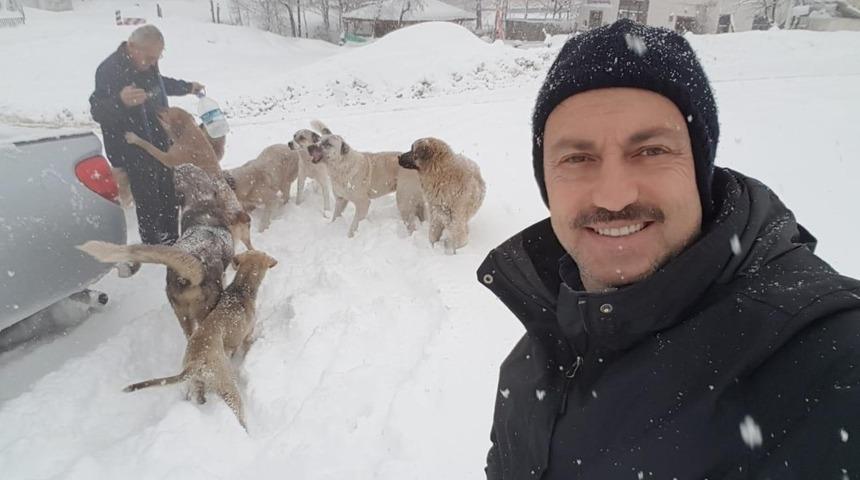 Hayvanlar a&ccedil; kalmasın diye doğaya yem bıraktılar