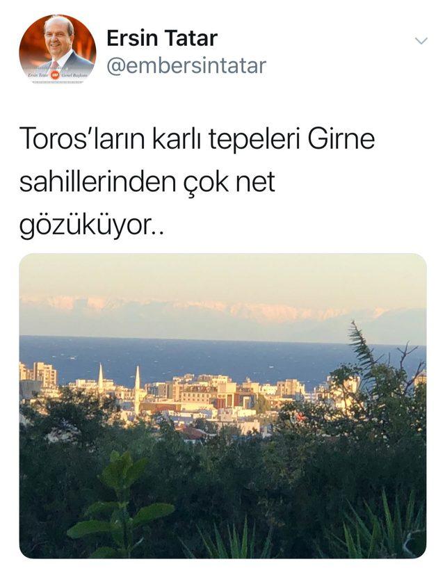 Tatar'ın 'Toros Dağları' paylaşımı KKTC'de büyük beğeni topladı