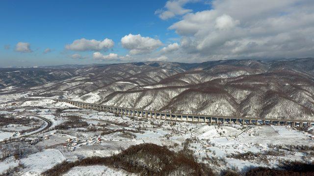 Bolu Dağı'nda eşsiz kar manzarası