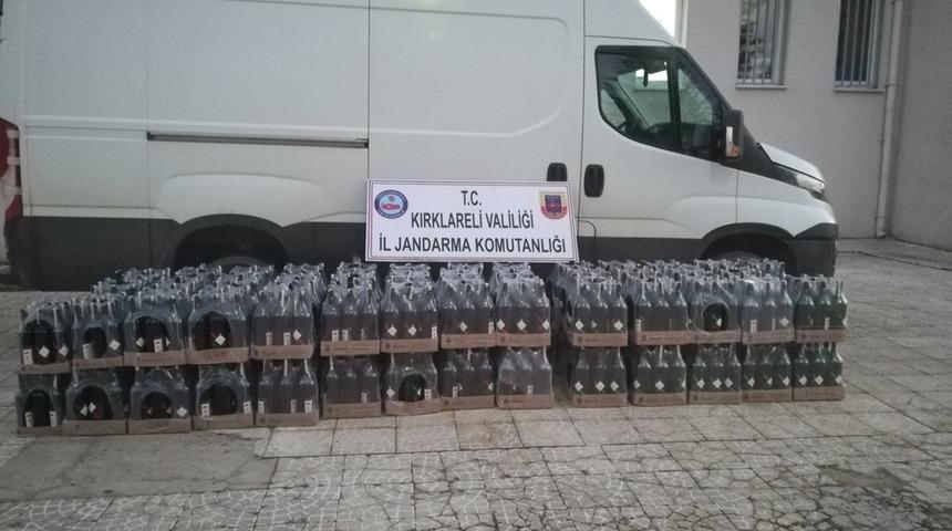 Kırklareli’de 1 ton kaçak içki ele geçirildi