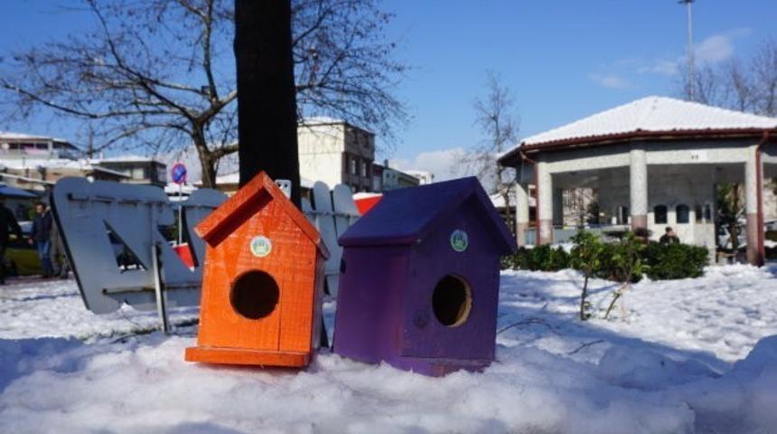 Kuş evleri Akyazı&rsquo;ya renk kattı