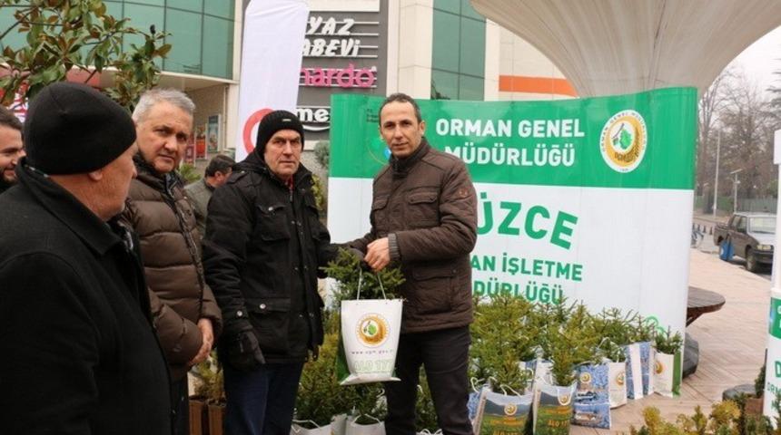 D&uuml;zce&rsquo;de 3 bin fidan dağıtıldı