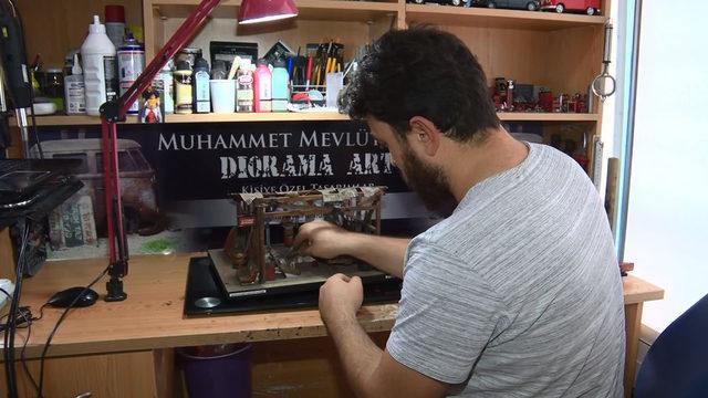 Oyuncak arabaları eskitip satıyor