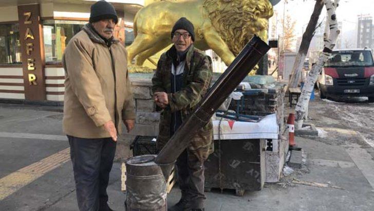 Soğuklarla baş edemeyince caddede bunu yaptılar... G1