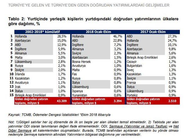 Dış yatırımlarda Hollanda lider, en çok yatırım hizmetlerde 