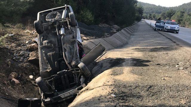 Takla atan aracın sürücüsü yaralandı