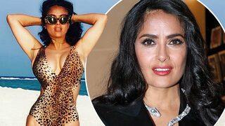 Salma Hayek leopar desenli mayosuyla paylaştı