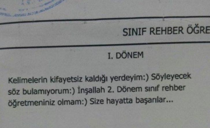 Öğretmenlerin  öğrencilerin karnesine yazdıkları notlar şaşırttı G5