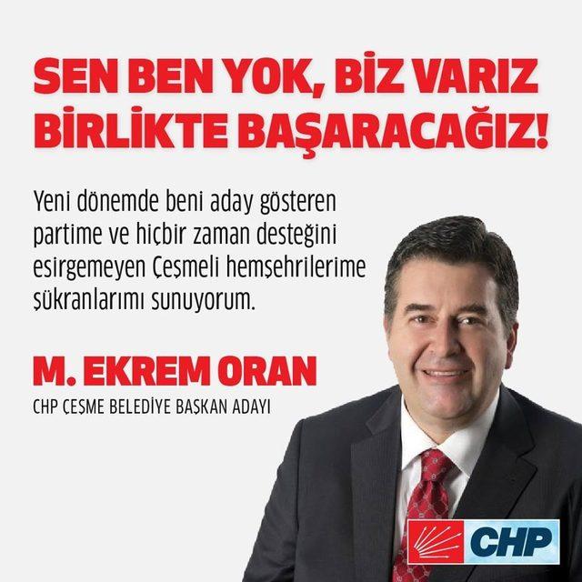 Ekrem Oran CHP Çeşme Belediye Başkan adayı oldu