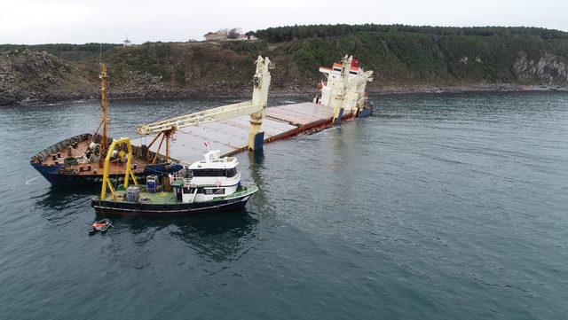 (Havadan fotoğraflarla) Şile'de karaya oturan gemi 37 gündür kurtarılmayı bekliyor