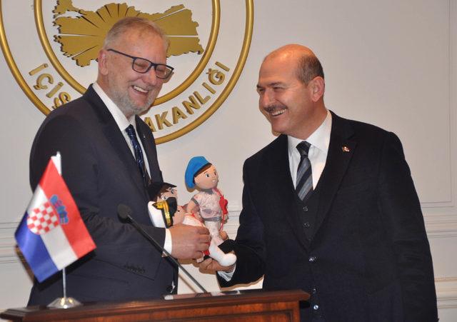 Bakan Soylu, Hırvat mevkidaşıyla g&ouml;r&uuml;şt&uuml; 3