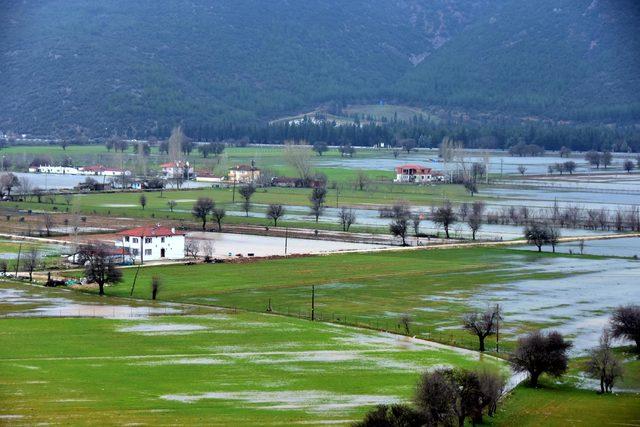 Muğla'da yağmur, tarım arazilerini su altında bıraktı