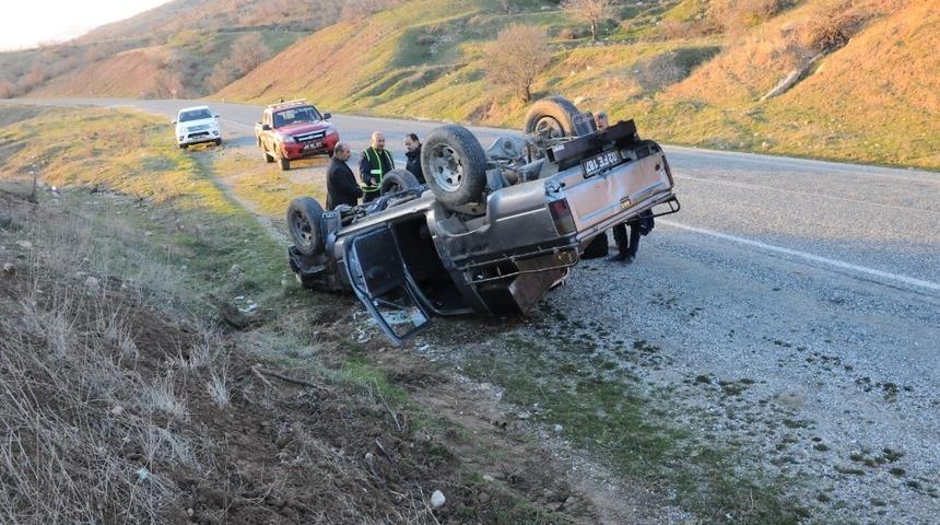 Avcı takibi sırasında ara&ccedil; takla attı