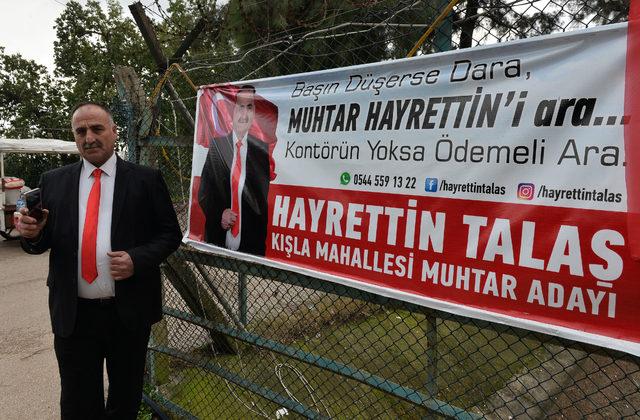 Muhtar adayından esprili seçim afişi