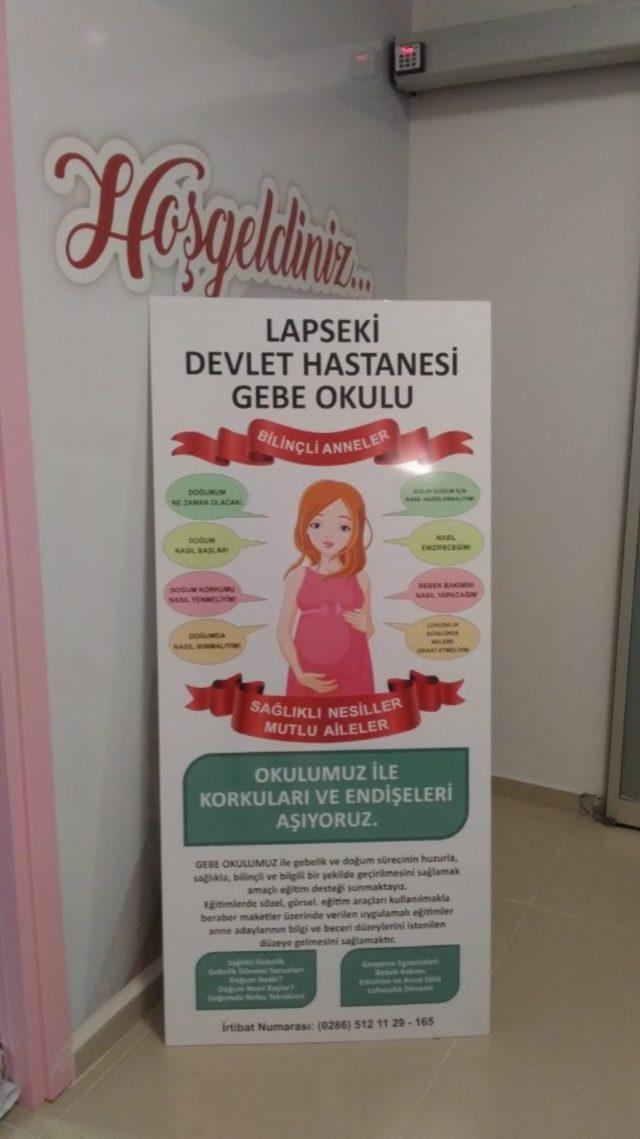 Lapseki Devlet Hastanesi Gebe Okulu kayıtları başladı