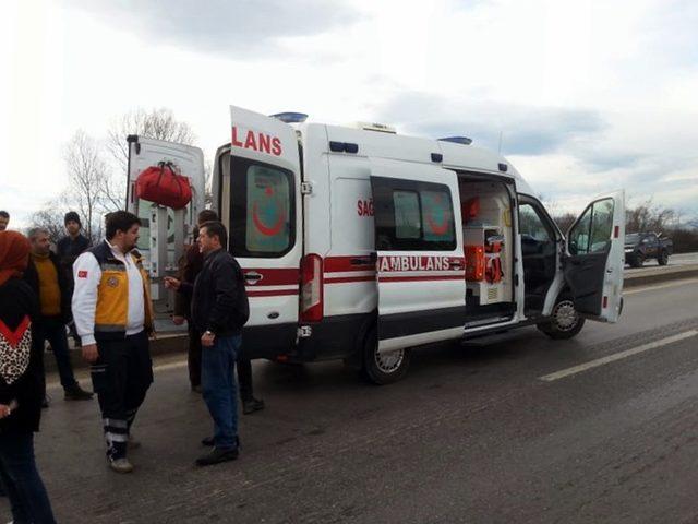 Takla atarak fındık bahçesine uçan otomobilin sürücüsü yaralandı