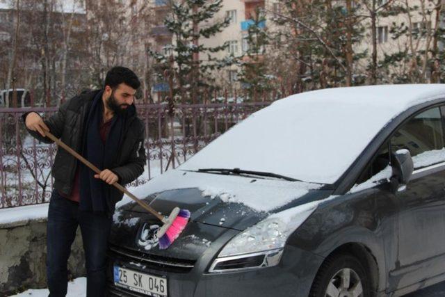 Erzurum’da kar yağışı ve soğuk hava