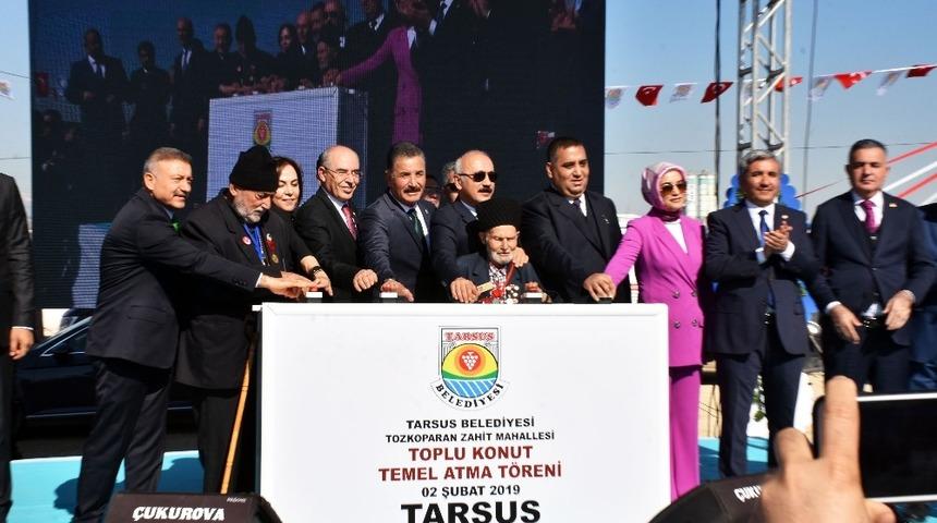 Tarsus&rsquo;ta 472 dairelik toplu konut projesinin temeli atıldı
